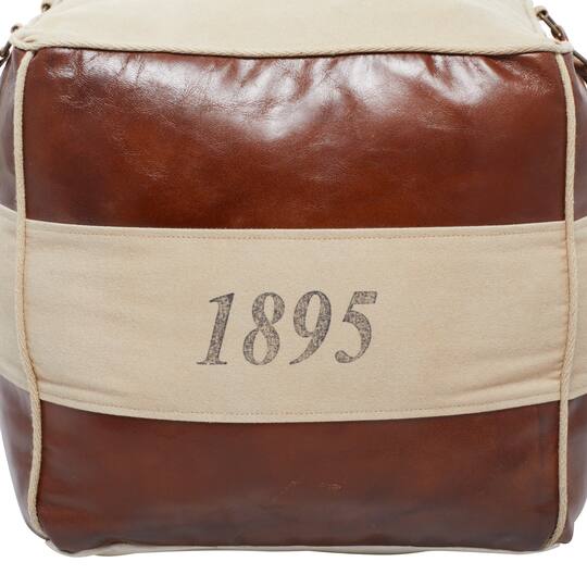 Brown Canvas Rustic Stool